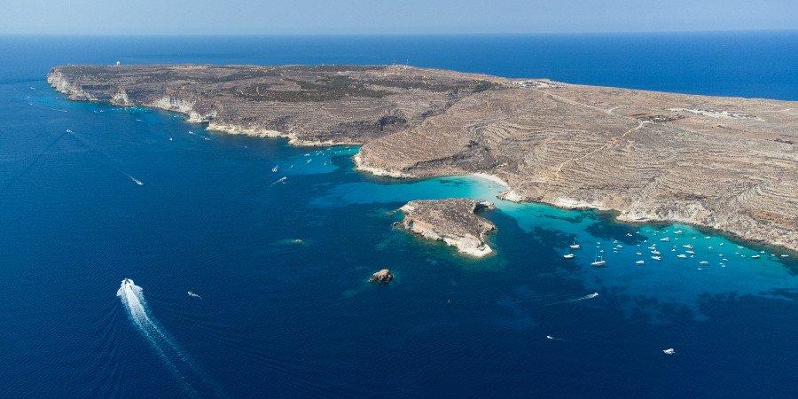 Vista aerea di Lampedusa